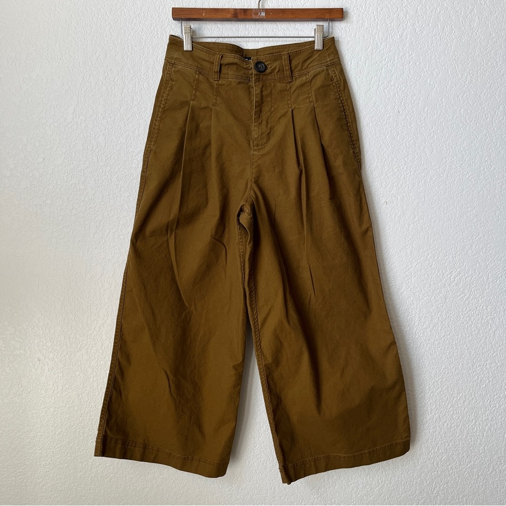 Madewell Wide Leg Pleated Cropped Pants